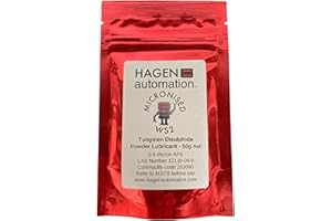 HAGEN AUTOMATION Micronised WS2 - Tungsten Disulphide 50g ULTRA LOW FRICTION Powder 99.9% Purity - 0.6 micron APS - lubricant/additive/friction reducer for oil or grease