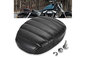 NATGIC - Cuscino per sedile posteriore per moto, in pelle, colore nero, per Harley Sportster Forty Eight XL1200 XL883 XL72 XL48, motivo a strisce orizzontali (1 pz)