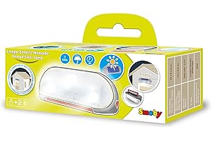 Smoby - Lampa solarna z uchwytem do noszenia – akcesoria do domku do zabawy, zdejmowana lampa, oświetlenie wewnętrzne lub zewnętrzne, 3 diody LED i ogniwo słoneczne, pasuje do większości domków do