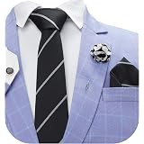BLACKSMITH Tie, Cufflink, Pocket Square, Lapel Pin, Set of 4 for Men [ Free Size ]: 