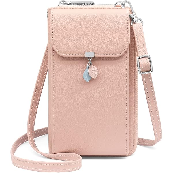 HNOOM Crossbody Telefoontas Vrouwen Echt Lederen Telefoontas Kleine Mobiele Telefoon Crossbody Schoudertas Portemonnee met 8 Kaartsleuven Multi Compartiment Telefoon Portemonnee Tas met Schouderriem, Zwart, L