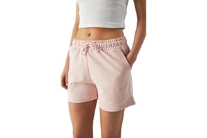 ROSS CAMP Short de Sport Femme - Short Femme ete Pantalon Court pour Femme en Coton Taille Haute avec Poches pour Le Jogging Le Yoga et Le Fitness