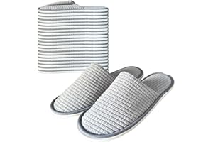 Anmerl 10 Paires de Chaussons Jetables pour Hôtel Invités - Pantoufles Antidérapantes Lavables, Confort Doux Épaisseur Renforcée pour Spa, Voyage, Événements et Usage Commercial (Unisexe)