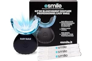 ESMILE EASY SMILE - Kit de Blanchiment Dentaire Professionnel avec Lampe LED 16X - 3 Gels pour un Blanchiment Rapide et Efficace, Élimine les Taches Profondes (Kit de blanchiment)