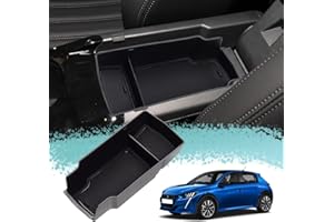 ZCLINKO console centrale pour 2020+ Peugeot 208 e-208 / 2008 e-2008 Boîte de rangement de Voiture, accoudoir Organisateur Accessoires de Voiture(Noir)