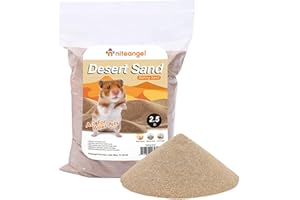 Niteangel Hamster Wüstenbad Sand | Staubfreier Badesand oder Streusand für Hamster, Chinchillas, Gerbils, Mäuse, Degus oder andere kleine Haustiere (1kg, Wüstensand)