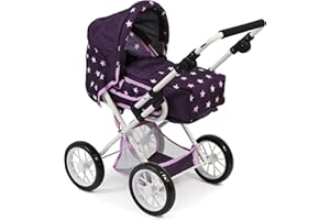 Bayer Chic 2000-Cochecito para muñecas Leni, Color Estrellas púrpura, 64 x 37 x 68 cm (560)