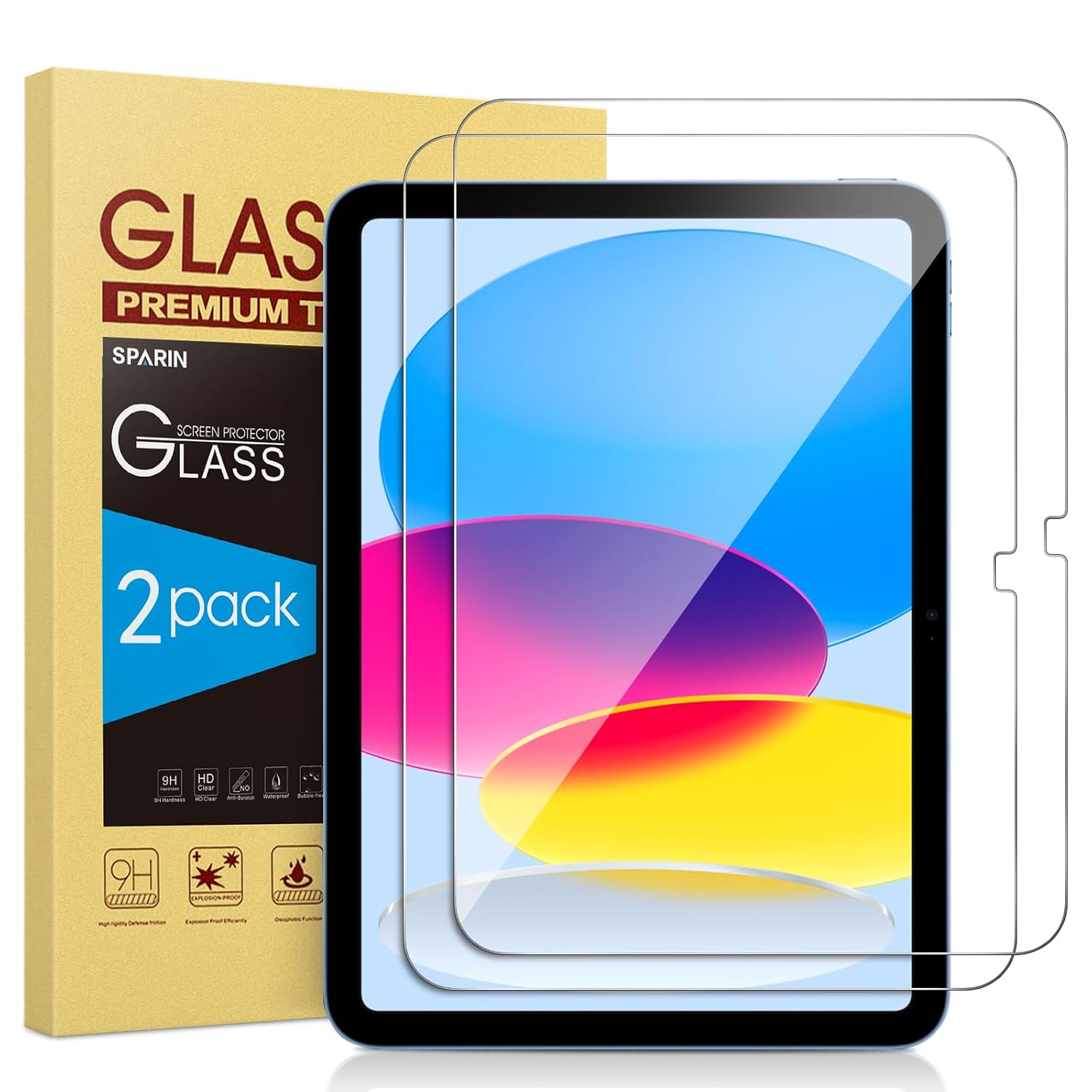 SPARIN 2 Stück Schutzfolie für iPad (A16) 11./ 10. Generation | für 2025/2022 Modell (11/ 10,9 zoll), 9H Härte Kratzfest Panzer Schutz Glas Folie