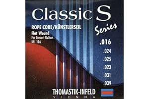 THOMASTIK-INFELD Thomastik Einzelsaite H2 .024 Nylonband auf Seilkern KN24 für Klassikgitarre Classic S Series Rope Core Künstlerseil Satz KR116