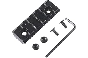 RimFly Rail Picatinny 6 Slots + 2 Tornillos Keymod + Llave Allen para Airsoft Accesorio Profesional para Armas 20mm/21mm Caza Weaver Adaptador Base de Rifle Montura de Visor Tactico