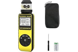 GOYERRNES Anemómetro digital Portátil anemómetro de Copa GR-881M Velocímetro portátil con brújula para medir la velocidad del viento,la temperatura,la velocidad del viento,el volumen de aire,la vela y el fuego