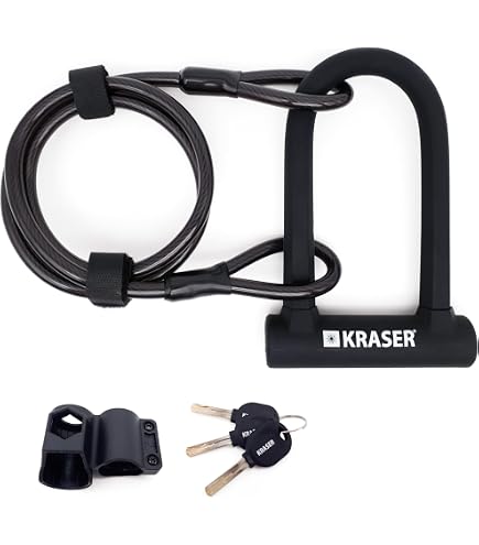 Antivol U Pour Vélo Et Trottinette Avec Câble 1.2m | Double Verrouillage | Coque PVC Anti-corrosion | Dimensions 21x14.8x3cm