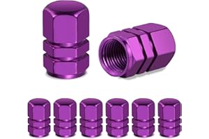 Soleebee Legierung Ventilkappen, Reifen Ventilschaftkappen Autozubehör Universal Ventil Kappen Staubschutz Luftdüsenkappe Auto Dekoration Zubehör für Auto PKW Motorrad Fahrrad (Lila, 8 Stück)