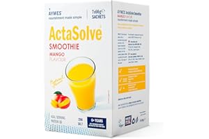 AYMES - ActaSolve Smoothie - Mango - 7 Servings - Vegan-Friendly Nutritional Powder - Gluten Free - Suitable for Adults and Children Aged 3+