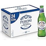 Peroni Nastro Azzurro, Cassa con 24 Bottiglie di Birra da 33 cl, Birra Premium Lager a Bassa Fermentazione, Gusto Secco e Rin
