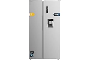 Cecotec Réfrigérateur Américain Bolero CoolMarket SBS 559 Inox E, 559 L, 177 cm x 90 cm, Classe E, Système Multi Air Flow, Total No Frost, Moteur Inverter Plus, Fast Cooling, Mode Eco, Alarme de Porte