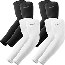 2 Paires Manchons De Compression Jambes Longues - Respirant Pour Sport, Cyclisme, Course - Noir Et Blanc