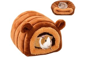 JODSEN Guinea Pig Bed House Cave Cozy Hamster Guinea Pig House with Emovable Pad,Guinea Pig Hideaway Hideout Small Animal Beds for Hamster,Rabbit,Chinchilla,Bearded Dragon,Ferret,Hedgehog (Brown)