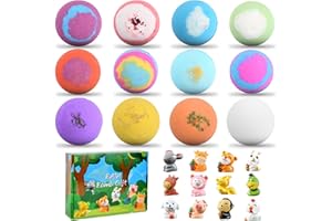 Ecofocet 12 Pezzi Set Regalo di Bombe da Bagno, Naturali Bombe da Bagno per Bambini con Sorpresa all'interno, Fizzies da Spa, Aromaterapia con Oli Essenziali, Regalo per Ragazze e Ragazzi (Verde)