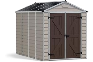 Canopia by Palram SkyLight Shed Durable Storage Grey with Shelf (6x10, Tan)