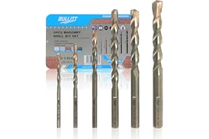BULLITT 6 Pcs Masonry Drill Bits, PGM Certificated Drill Bit Sets for Masonry, Industrial Strength Concrete Drill Bits Set for Masonry,Block,Brick and Stone (6, Ø4/5/6/8/10/12mm)