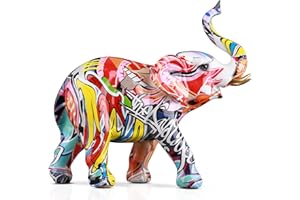 LCCCK Elefante Sculture Colorate Elefante Decorazioni Elefante per la Casa Moderna Decorazione Della Casa Figurine Adatto per la Decorazione e la Collezione in Soggiorno, Camera da Letto
