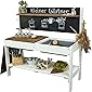 Meppi Matschküche Kleiner Gärtner, Weiss - braun - Outdoorküche aus Holz / Pflanztisch für Kinder / Basteltisch für…