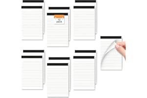 AIDUNMIS Notizblock A7 12 Stück, Notizblock Klein A7 Liniert Mini Schreibblock Kleine Notizblöcke 30 Blatt pro Block, Mini Notizblock A7 Block Liniert 80 g/m² Taschen Notizblock Ersatzblöcke für Büro Haushalt