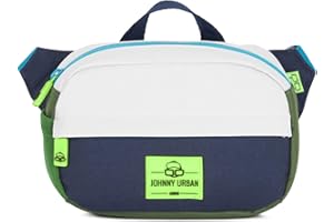 JOHNNY URBAN Junior Riñonera para Niños Verde Azul Niños y Niñas - Riñonera Felix - Reciclado y Repelente al Agua