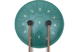 KUDOUT stalowy bęben językowy, 30 cm, 13 nut, klucz C, ręczny bęben, zestaw instrumentów perkusyjnych z torbą do przenoszenia, 2 młotkami bębnowymi, 4 rękawy na palce, dla dzieci, dorosłych, jogi,