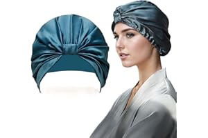 Anfly Bonnet Soie Cheveux Nuit pour Femmes pour Dormir, Enveloppement des Cheveux, 100% Soie de Mûrier Naturelle, Turban à Cheveux Adapté aux Cheveux Bouclés, Crépus et Raides