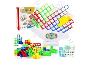JUNBAOYYDS Tetra Tower Spiel, Tetra Tower Balance Spiel, Tetra Tower Spiel für Kinder, Tetris Balance Toy, Kinder bausteine balancespiel für Jungen und Mädchen ab Jahre 3+ (16 Pieces)