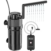 Forever Speed 5 in 1 Internal Aquarium Filter, Fish Tank Filter with UVC Clarifier 3W, Multifunctional Water Turtle Filter 40