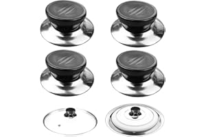 Quesuc - Botón de tapa, 4 piezas, mango de tapa poele, tapa de botón de cazuelas, mango de tapa de cacerola, apto para hervidores estufas tapas de utensilios de cocina
