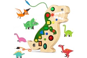 BITICOLOR Montessori Busy Board do drewnianych zabawek sensorycznych Toddlers Tablica przełączająca światło LED, wczesny rozwój i nauka, zabawka edukacyjna dla 1, 2, 3, 4 lat