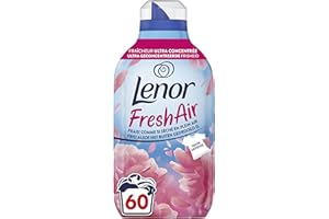 Lenor Fresh Air Adoucissant 60 Lavages (840ml), Parfum Jardins En Fleurs, Protection Anti-Odeurs, Fraîcheur Ultra Concentrée, Fabriqué En France