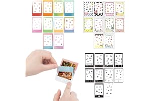 FENQURO 30 Pezzi Adesivi Fotografici 2x3, Compatibili con FujiFilm Mini Liplay, Multicolor, PET, Sticker Decal, Moderni Cute/Divertenti, Tempo, Società, Gradiente