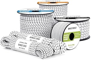 Brotree Gummiseil Expanderseil 4mm x 10m Weiß&Schwarz - Planenseil Spanngummi Spannseil Wetterfest für Plane, Anhängerplane, Zelte, Camping, Netz