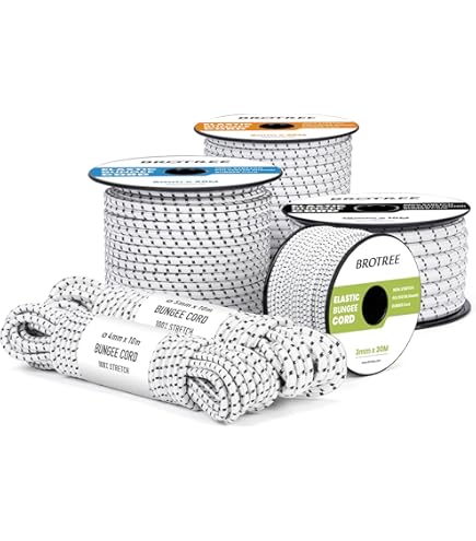 Elastisch rond touw (8mm, 50M, zwart) - Professionele kwaliteit