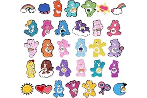 RHZXD 25-32 Pcs Shoe Decoration Charms, Cartoon Croc Charms, Durable Waterproof Shoe Charms, Bracelet Wristband Accessories, Birthday, Party, Gifts for Teens&Boys&Girls