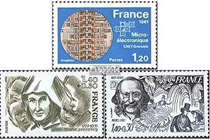 PROPHILA COLLECTION France 2245,2246,2247 (complète.Edition.) neuf avec Gomme Originale ** MNH 1981 CNET, Javouhey, Offenbach (Timbres pour Les collectionneurs) Musique/Danse
