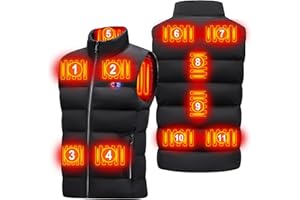 YIFOV 2023 Updated Version Heated Vest, Heated Jacket for Men with 11 Carbon Fiber Heating Pads and 3 Adjustable Temperature for Outdoor Camping Riding Hiking (Battery Pack Not Included)