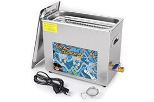 KECOOLKE Nettoyeur ultrasons 6L avec chauffage et rglage du temps Nettoyant sonique professionnel en acier inoxydable 180 W pour outil de nettoyage Montre Lunettes Retenue