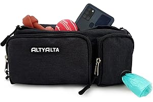 ALTYALTA EZ Dog Walking Bag, Dog Training Treat Pouch, Easy for Walking with Dogs, Bum Bag and Waste Bag Dispenser (1.6L)