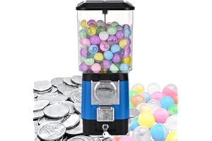 STWBHW Candy Vending Machines,Coin Operated Bubble Gum Machine,200 Empty Balls, 100 Stainless Steel Tokens,Coin Operated Gumball Bank for Toy Capsules Bouncy Balls Candy,for Game Stores(Blue)
