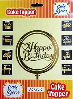 Cake Decor Mirror Shimmer Shining Acrylic Cake Topper Happy Birthday