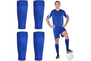 ZPSCXQ 2-Pack Breathable Football Socks with Leg Guard – Mid-Calf Compression Sleeves for Soccer, Running, Cycling, Tennis & Golf | Pre-Cut Design, Lightweight Support (Blue)