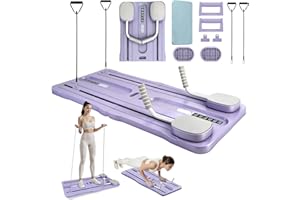 WINGFLY Pilates Board, Multi-Functional Ab Roller Board, Foldable Pilates Board with Automatic Rebound, Upgraded Pilates Reformer Machine, Full Body Pilates Workout Equipment for Men Women