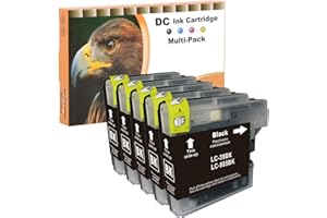 LOSMANN D&C 5 x 15 ml Black wkłady do drukarki, kompatybilne z Brother LC-985 BK XL do MFC-J 280 W, 410 Series, 415 W, DCP-J 125, 140 W, 315 W, 315 X, 415, 515 W, MFC-J 220