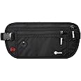 Destinio Waist Bag for Man, Money Bag with RFID Security, Slim Fanny Pack, Adjustable Strap, Water-Resistant Thigh Bag, Travel Waist Pouch for Passport, Cards, Phone & Cash - Black